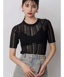 シアーストライプニット 夏服