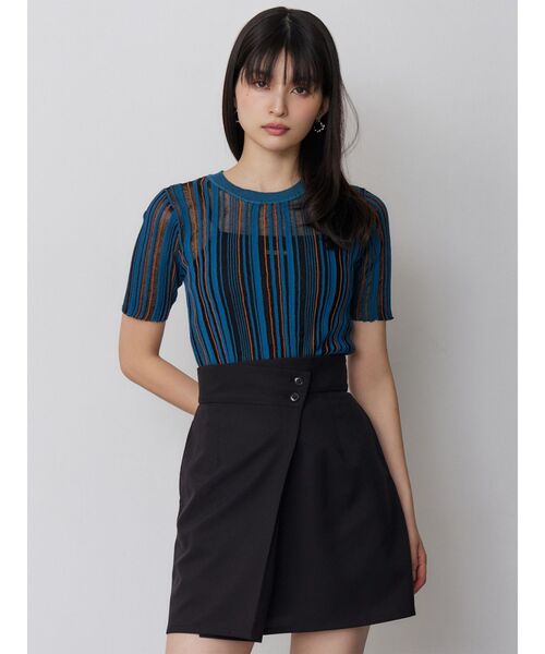 MURUA(ムルーア)の「シアーストライプニット(ニット/セーター・レディース・ブラック/アイボリー/ブルー・FREE)」の20枚目の写真