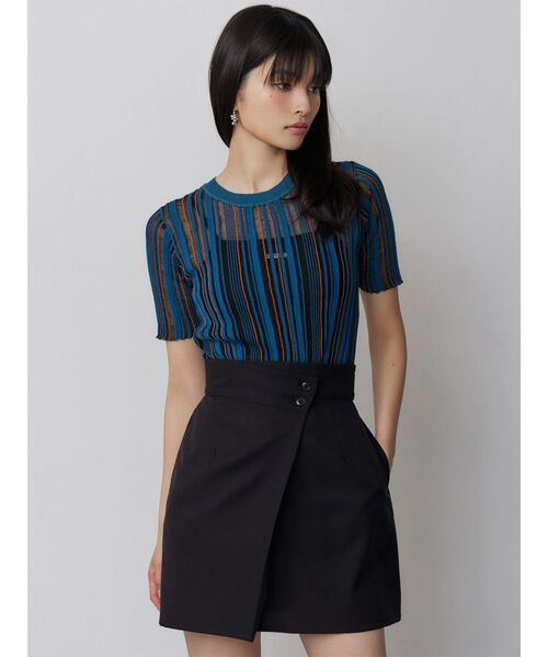 MURUA(ムルーア)の「シアーストライプニット(ニット/セーター・レディース・ブラック/アイボリー/ブルー・FREE)」の21枚目の写真