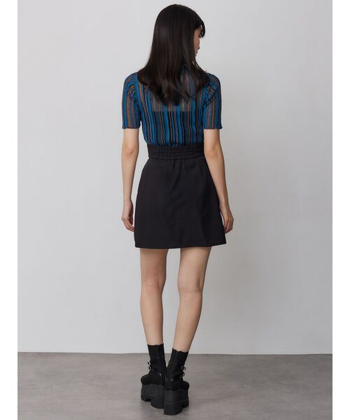 MURUA(ムルーア)の「シアーストライプニット(ニット/セーター・レディース・ブラック/アイボリー/ブルー・FREE)」の7枚目の写真