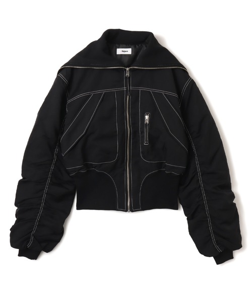 atmos pink（アトモスピンク）の「atmos pink Big Collar Bomber Jacket / アトモス ピンク ビッグ カラー ボンバー ジャケット（その他アウター・レディース・ブラック/ベージュ・FREE）」の6枚目の写真