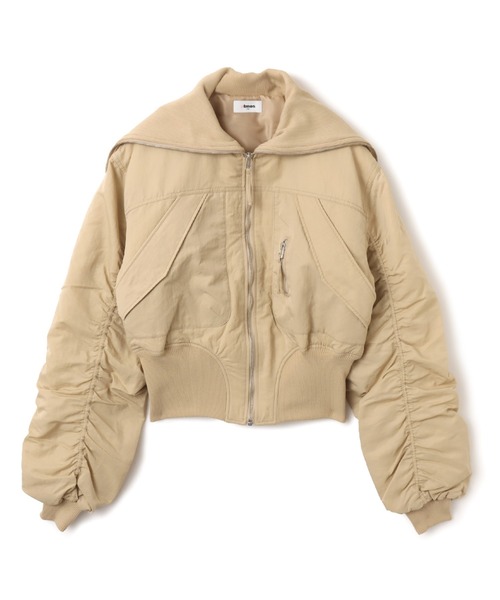 atmos pink（アトモスピンク）の「atmos pink Big Collar Bomber Jacket / アトモス ピンク ビッグ カラー ボンバー ジャケット（その他アウター・レディース・ブラック/ベージュ・FREE）」の12枚目の写真