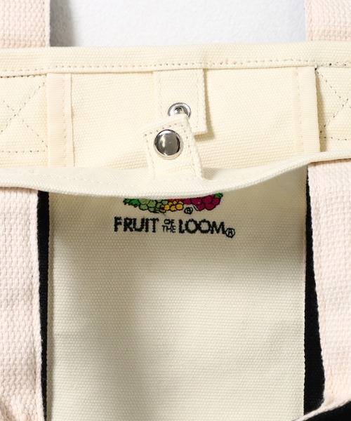FRUIT OF THE LOOM(フルーツオブザルーム)の「EX NEW LOGO CANVAS LUNCH TOTE BAG / ワンポントロゴ キャンバスランチトートバッグ(トートバッグ・レディース・ブラック×ホワイト/オフホワイト/ブラック・FREE)」の6枚目の写真