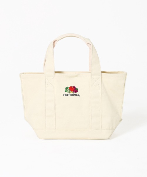 FRUIT OF THE LOOM(フルーツオブザルーム)の「EX NEW LOGO CANVAS LUNCH TOTE BAG / ワンポントロゴ キャンバスランチトートバッグ(トートバッグ・レディース・ブラック×ホワイト/オフホワイト/ブラック・FREE)」の14枚目の写真