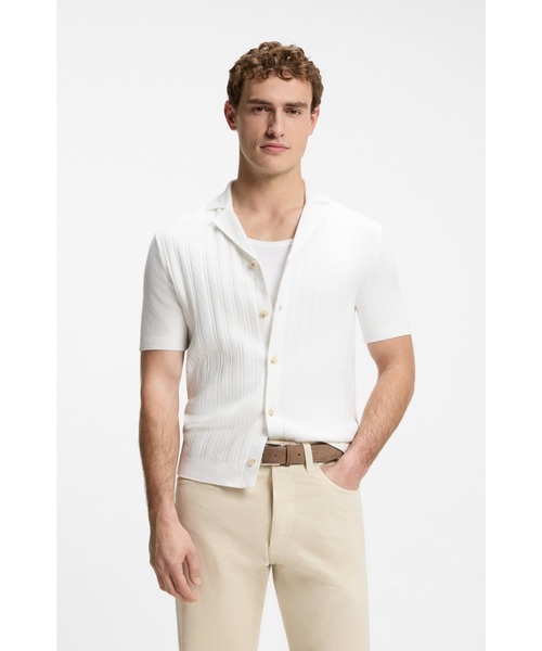 BOSS(ボス)の「BOSS Selected by Shohei Ohtani シャツ ストラクチャードコットン(シャツ/ブラウス・メンズ・ホワイト・S/M/L/XL)」の1枚目の写真