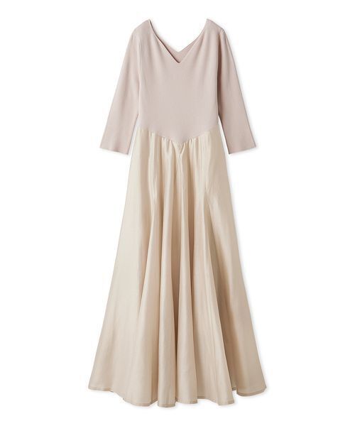 SNIDEL（スナイデル）の「ハートネックシアーフレアコンビワンピース（ワンピース・レディース・アイボリー/ピンクベージュ/マルチ・1/0）」の2枚目の写真