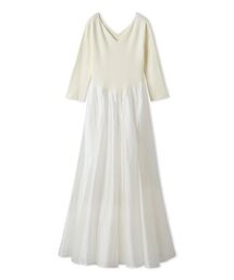 SNIDEL | ハートネックシアーフレアコンビワンピース(ワンピース)