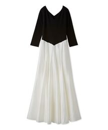 SNIDEL | ハートネックシアーフレアコンビワンピース(ワンピース)