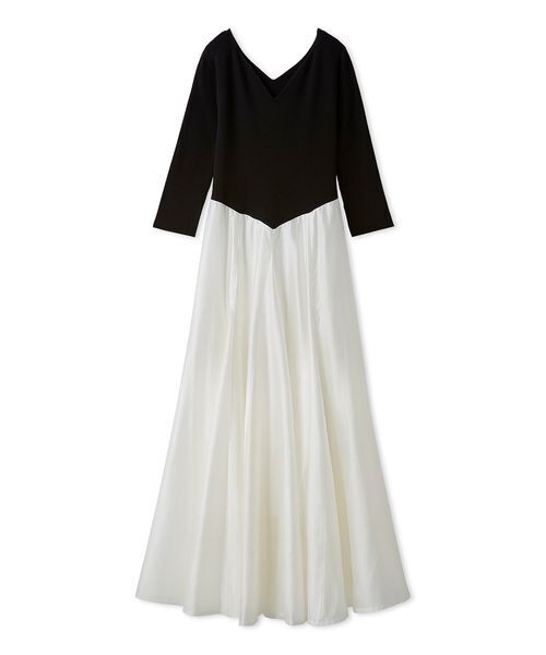 SNIDEL（スナイデル）の「ハートネックシアーフレアコンビワンピース（ワンピース・レディース・アイボリー/ピンクベージュ/マルチ・1/0）」の3枚目の写真