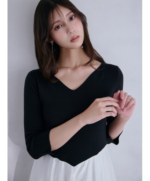 SNIDEL(スナイデル)の「ハートネックシアーフレアコンビワンピース(ワンピース・レディース・アイボリー/ピンクベージュ/マルチ・1/0)」の5枚目の写真