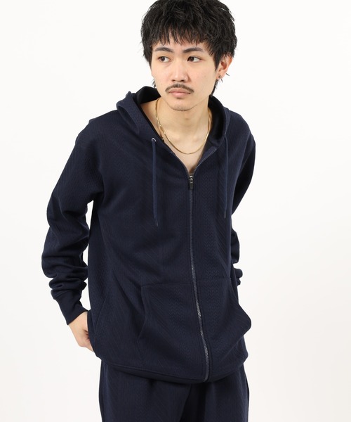 SAVAGE(サベージ)の「ジャガード 無地 ジップパーカー(パーカー・メンズ・グレー/ブラック/ネイビー・LL/M/L)」の16枚目の写真