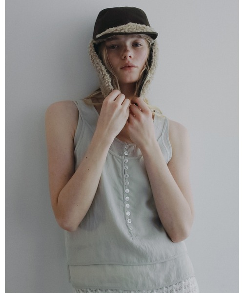 anuke（アンヌーク）の「Camisole Layered Tanktop（タンクトップ・レディース・ブラウン/アイボリー・FREE）」の5枚目の写真