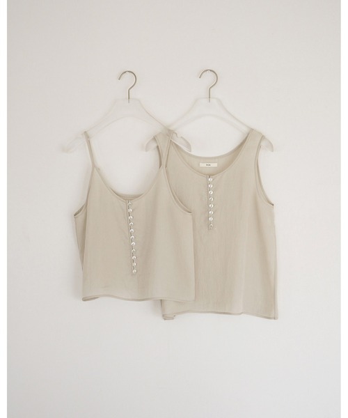 anuke（アンヌーク）の「Camisole Layered Tanktop（タンクトップ・レディース・ブラウン/アイボリー・FREE）」の17枚目の写真