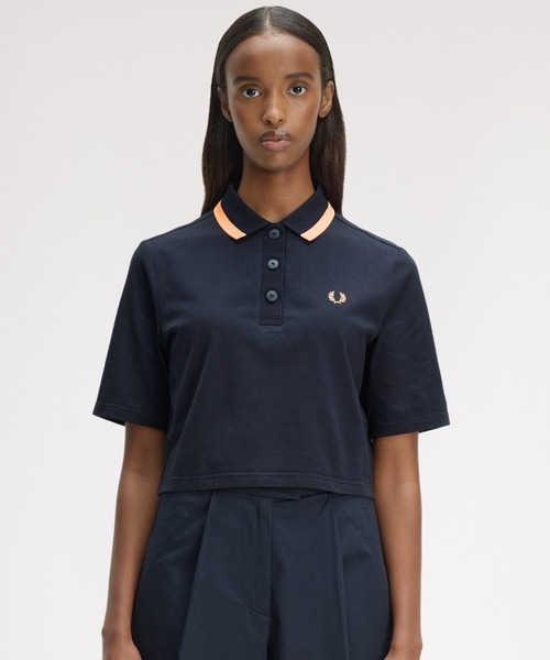 FRED PERRY(フレッドペリー)の「Bold Tipped Polo Shirt/ボールドティップラインポロシャツ(ポロシャツ・レディース・ネイビー/ベージュ/ブラック・10)」の11枚目の写真