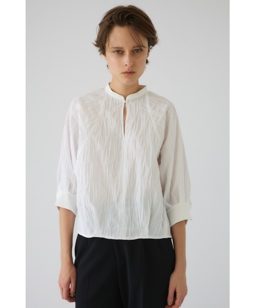 RIM.ARK(リムアーク)の「Tuck pleats raglan blouse タック プリーツ ラグラン ブラウス(シャツ/ブラウス・レディース・ネイビー/ホワイト/ブラック・FREE)」の4枚目の写真