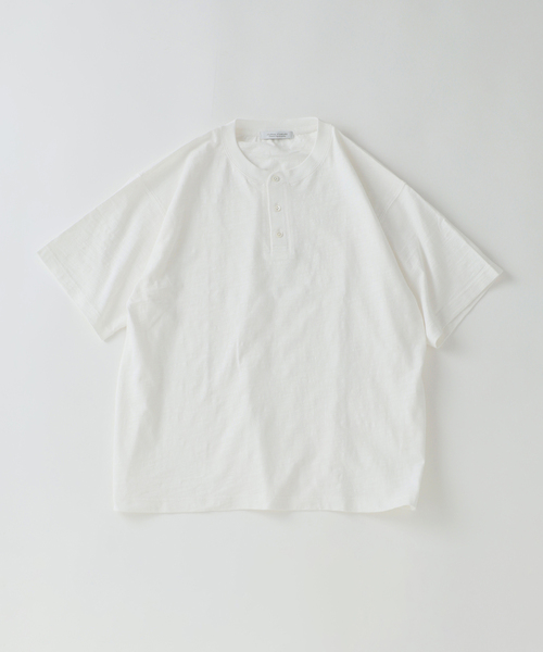 JOURNAL STANDARD（ジャーナルスタンダード）の「スラブ ヘンリー ネック 半袖 Tシャツ（Tシャツ/カットソー・メンズ・ホワイト/ブラック系その他/クリアブルー・LARGE/MEDIUM）」の12枚目の写真