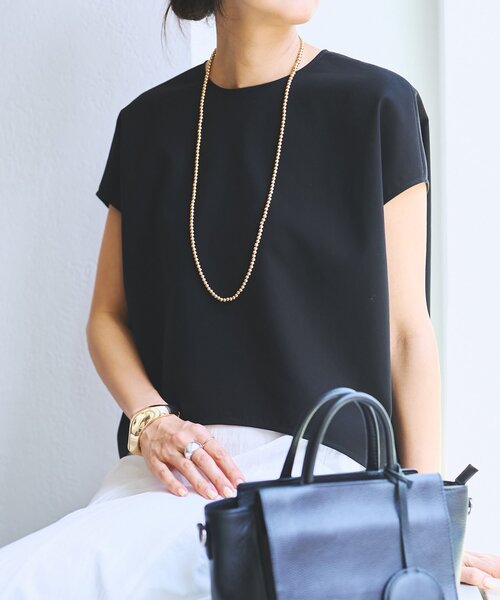 LIVETART（リヴェタート）の「《完売カラー3/28(土)追約予約》コクーンフレンチブラウス《LIVETART》（シャツ/ブラウス・レディース・ブラック/ホワイト・FREE）」の4枚目の写真