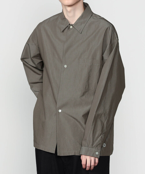 ORCIVAL（オーシバル）の「ORCIVAL | キュプラコットン レギュラーカラーアウターシャツ MEN（シャツ/ブラウス・メンズ・グレー/ネイビー・4/5）」の6枚目の写真