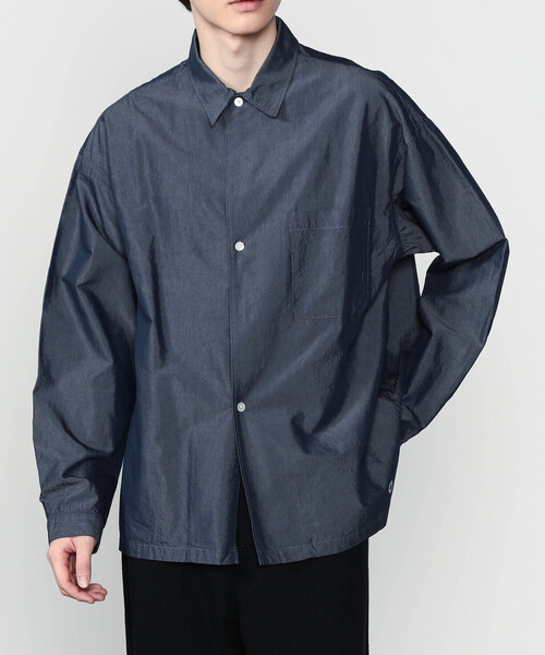 ORCIVAL（オーシバル）の「ORCIVAL | キュプラコットン レギュラーカラーアウターシャツ MEN（シャツ/ブラウス・メンズ・グレー/ネイビー・4/5）」の4枚目の写真