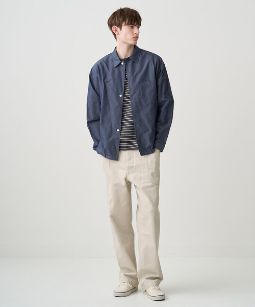 ORCIVAL（オーシバル）の「ORCIVAL | キュプラコットン レギュラーカラーアウターシャツ MEN（シャツ/ブラウス・メンズ・グレー/ネイビー・4/5）」の3枚目の写真