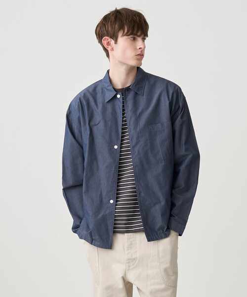 ORCIVAL（オーシバル）の「ORCIVAL | キュプラコットン レギュラーカラーアウターシャツ MEN（シャツ/ブラウス・メンズ・グレー/ネイビー・4/5）」の2枚目の写真