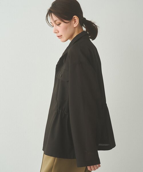 Drawing Numbers（ドローイング ナンバーズ）の「【Drawing Numbers】メッシュミリタリージャケット（ミリタリージャケット・レディース・アイボリー/ブラック/ベージュ/カーキ・38）」の18枚目の写真