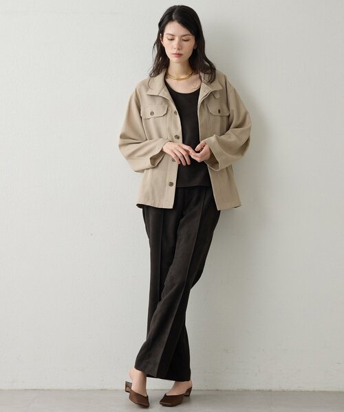 Drawing Numbers（ドローイング ナンバーズ）の「【Drawing Numbers】メッシュミリタリージャケット（ミリタリージャケット・レディース・アイボリー/ブラック/ベージュ/カーキ・38）」の13枚目の写真