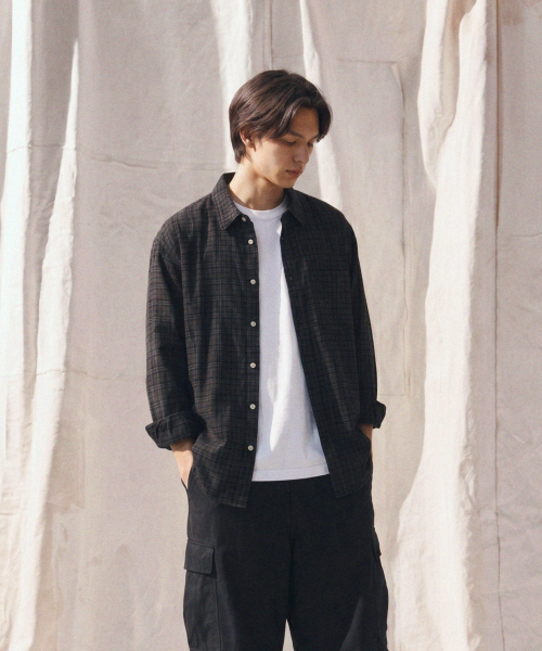 LETTERCOMO(レテルコモ)の「シティポップフレンチチェックシャツスモークブラック(シャツ/ブラウス・レディース・その他・MEDIUM/LARGE)」の21枚目の写真