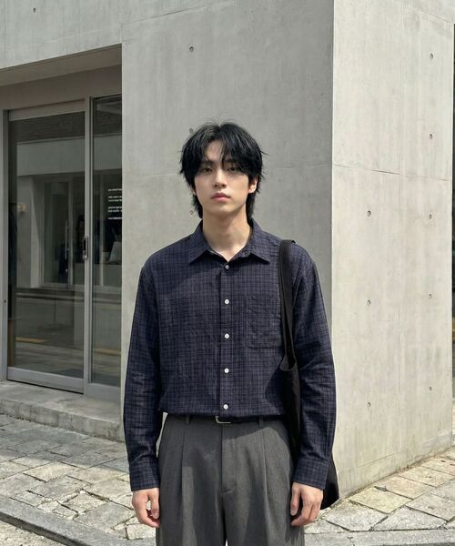 LETTERCOMO(レテルコモ)の「シティポップフレンチチェックシャツスモークブラック(シャツ/ブラウス・レディース・その他・MEDIUM/LARGE)」の9枚目の写真
