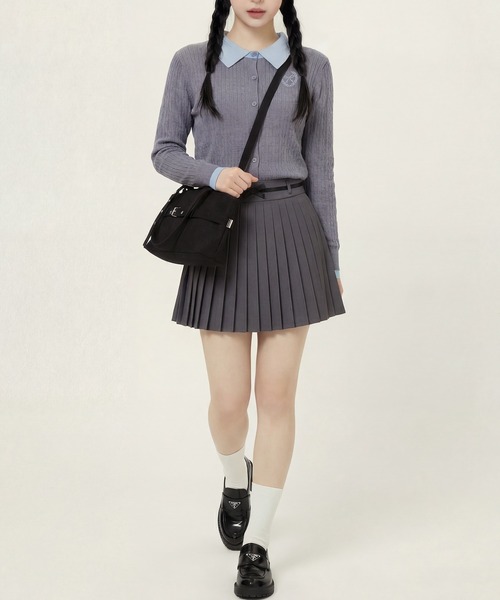 HOOK（フック）の「HOOK for girls　刺繍ワンポイント フレンチガーリーカーディガン（カーディガン/ボレロ・レディース・グレー/ライトベージュ・FREE）」の13枚目の写真