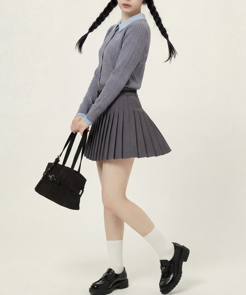HOOK（フック）の「HOOK for girls　刺繍ワンポイント フレンチガーリーカーディガン（カーディガン/ボレロ・レディース・グレー/ライトベージュ・FREE）」の10枚目の写真