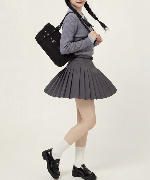 HOOK（フック）の「HOOK for girls　刺繍ワンポイント フレンチガーリーカーディガン（カーディガン/ボレロ・レディース・グレー/ライトベージュ・FREE）」の6枚目の写真