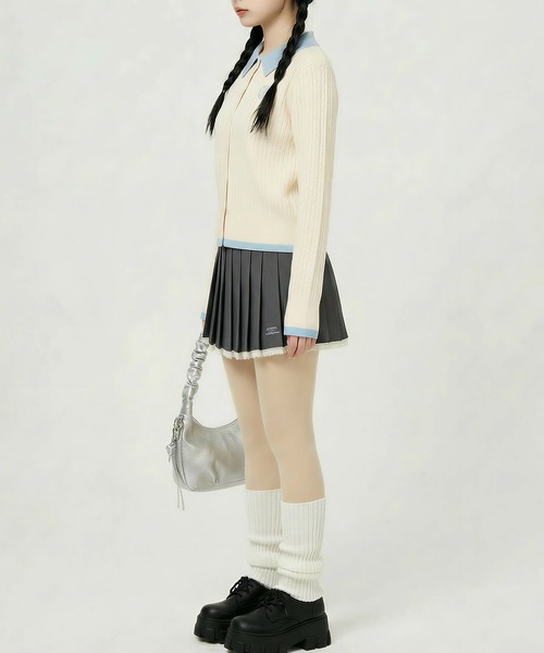 HOOK（フック）の「HOOK for girls　刺繍ワンポイント フレンチガーリーカーディガン（カーディガン/ボレロ・レディース・グレー/ライトベージュ・FREE）」の22枚目の写真