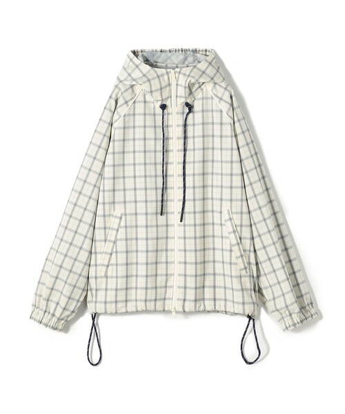 edition pourell(エディションプレル)の「edition pourell Super 120'sトロチェック フーデットブルゾン(ブルゾン・レディース・ブラック系その他/ホワイト系その他・34/36)」の2枚目の写真