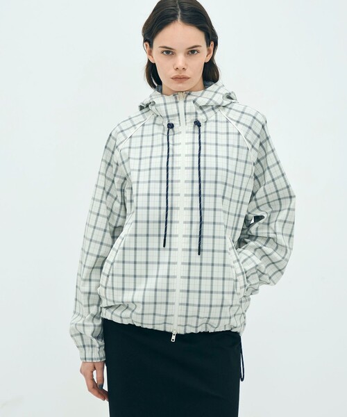 edition pourell(エディションプレル)の「edition pourell Super 120'sトロチェック フーデットブルゾン(ブルゾン・レディース・ブラック系その他/ホワイト系その他・34/36)」の5枚目の写真