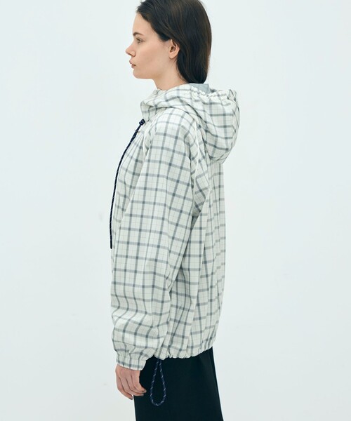 edition pourell(エディションプレル)の「edition pourell Super 120'sトロチェック フーデットブルゾン(ブルゾン・レディース・ブラック系その他/ホワイト系その他・34/36)」の6枚目の写真