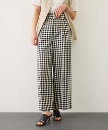 ROPE' | リネン混ギンガムチェックワイドパンツ/イージーケア(その他パンツ)