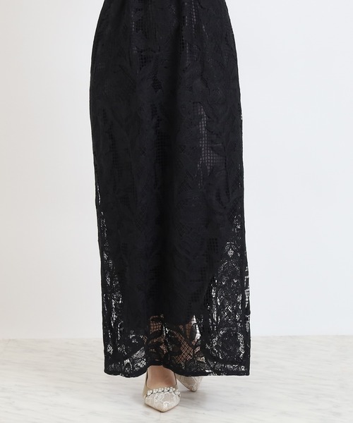 TRUDEA（トルディア）の「リーフレース×袖チュールワンピース（ドレス・レディース・ブルー/ブラック・MEDIUM）」の11枚目の写真