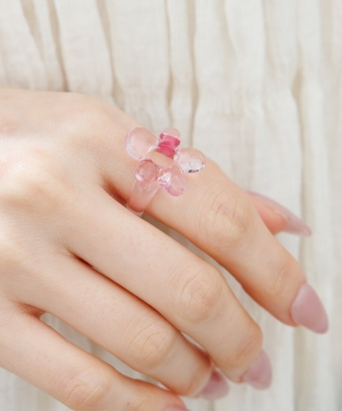 flower(フラワー)の「クリーンネスフラワーリング(リング・レディース・ピンク/クリア・FREE)」の10枚目の写真