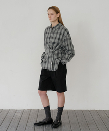 Oversized check shirt [KNSS05SH03]_Mint