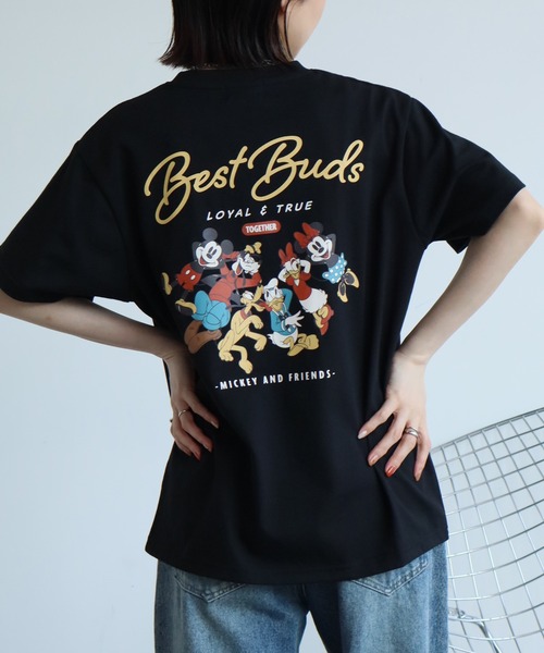 Disney(ディズニー)の「【DISNEY/ディズニー】アートワークデザイン バックプリント Tシャツ(Tシャツ/カットソー・レディース・ピンク/グリーン/ブラック/クリーム・M)」の10枚目の写真
