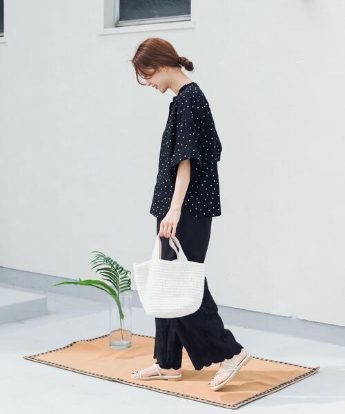 URBAN RESEARCH DOORS(アーバンリサーチドアーズ)の「リネンリヨセルドットドルマンシャツ|夏/ブラウス/リネン/清涼/柄/体型カバー(シャツ/ブラウス・レディース・ナチュラル/ブラック・FREE)」の22枚目の写真