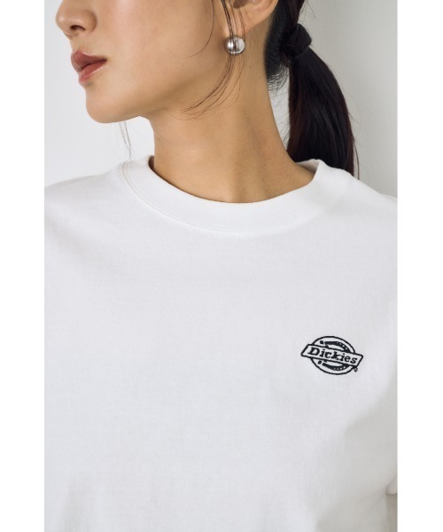 AZUL by moussy(アズールバイマウジー)の「【Dickies×AZUL】ワンポイントTee(Tシャツ/カットソー・レディース・ブルー/オフホワイト/チャコールグレー・SMALL/MEDIUM)」の6枚目の写真
