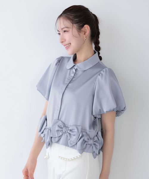 fitmore フィットモア　バルーンリボンスリーブブラウス バルーンリボンスリーブブラウス【宅配便】 | Fit more
