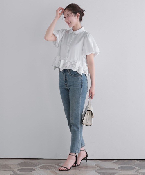 ヘムリボンバルーンスリーブブラウス（シャツ/ブラウス）｜Fit more