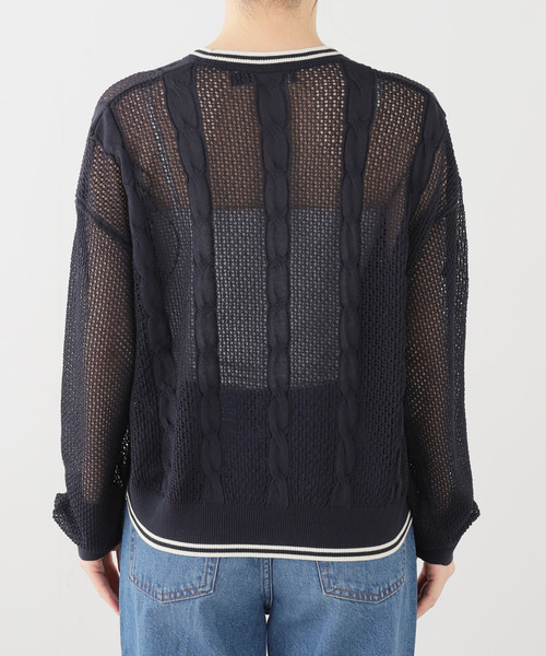 FRED PERRY（フレッドペリー）の「FRED PERRY/フレッドペリー シアーラインニット K2127（ニット/セーター・レディース・アイボリー/ネイビー・FREE）」の9枚目の写真