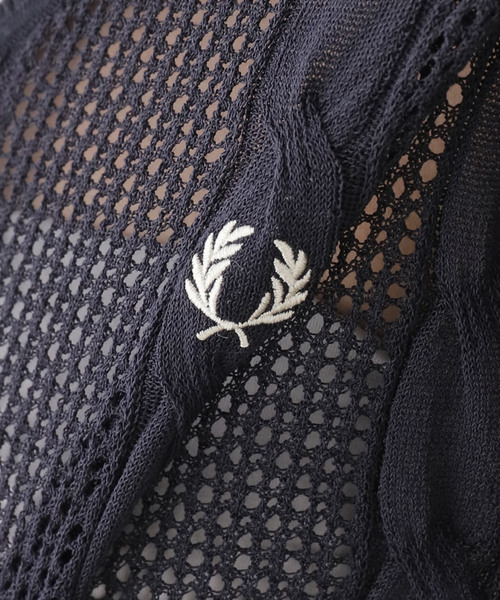 FRED PERRY（フレッドペリー）の「FRED PERRY/フレッドペリー シアーラインニット K2127（ニット/セーター・レディース・アイボリー/ネイビー・FREE）」の3枚目の写真