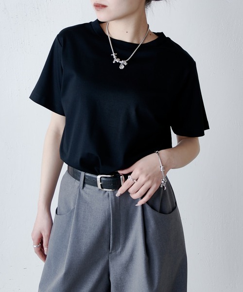 Lui's(ルイス)の「接触冷感THE BASIC Tシャツ(Tシャツ/カットソー・レディース・チャコールグレー/オフホワイト/サックスブルー/ブラック・FREE)」の22枚目の写真