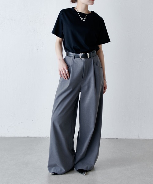 Lui's(ルイス)の「接触冷感THE BASIC Tシャツ(Tシャツ/カットソー・レディース・チャコールグレー/オフホワイト/サックスブルー/ブラック・FREE)」の19枚目の写真