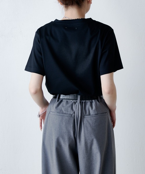 Lui's(ルイス)の「接触冷感THE BASIC Tシャツ(Tシャツ/カットソー・レディース・チャコールグレー/オフホワイト/サックスブルー/ブラック・FREE)」の20枚目の写真